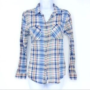 American Eagle Vintage Boyfriend Small Plaid Shirt
